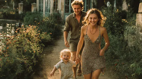 Fröhliche Freizeitgestaltung für die Familie